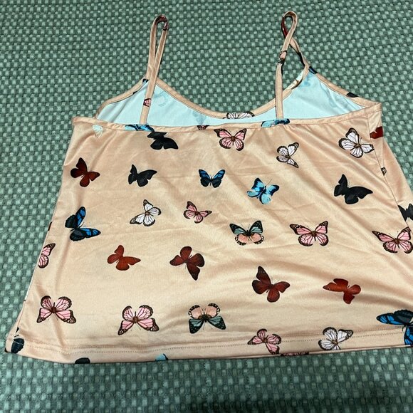 Butterfly Print Cami Top & Bow Front Shorts PJ Set - Picture 5 of 7